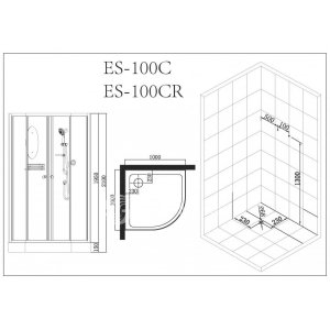 Душевая кабина ESBANO ES-L100CR с LED освещением